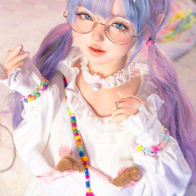 SHEDOLL ヤオヤオ 145cm 爆乳Gカップ 猫耳ツインテール眼鏡娘｜純白ロリータ着衣+ニーソ｜植毛･口腔チャネル･1:1複製｜メロウ体験/二次元嫁